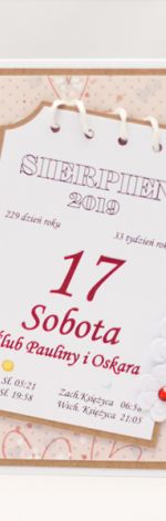 Kartka z kalendarza * kartka ślubna - KS1920