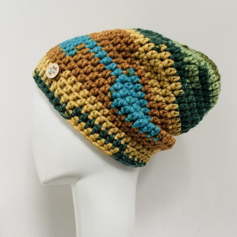 Gruba czapka beanie smerf kolorowa szydełkowa 9