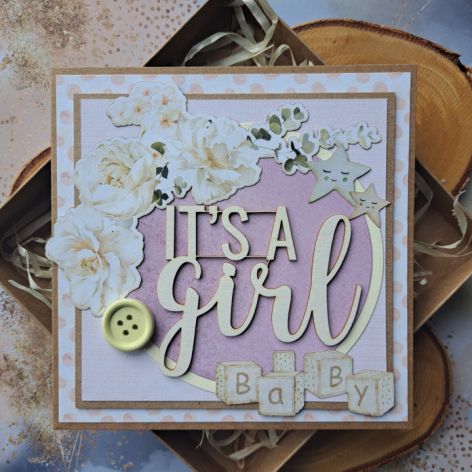 Kartka na baby shower dziewczynki (pudełko))