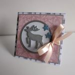 Kartka świąteczna Boże Narodzenie srebrny renifer - 