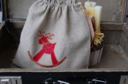 Świąteczny woreczek haftowany