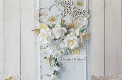 Kartka na ślub w pudełku "White & Cream" DL-2