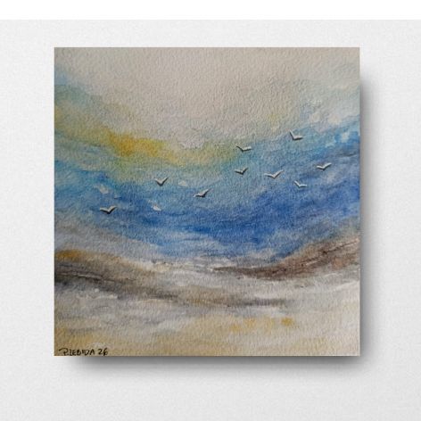 Morze 5-akwarela formatu 15/15 cm 