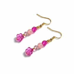 Różowe kolczyki z kwiatuszkami