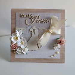 Kartka na Ślub rećznie robina w pudełeczku