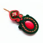 Red Cloisonne kolczyki sutasz - 