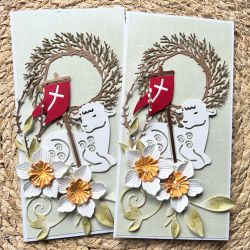 084,Wielkanoc-zestaw 2 kartek wielkanocnych z barankiem