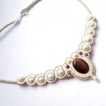 Naszyjnik - kolia Krem & Beż - 