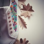 Ręcznie malowane trampki PAISLEY turkus - oryginalny prezent dla nastolatki