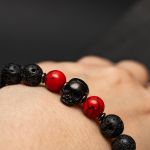 Męska bransoletka RED SKULL - 