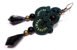 ciemna zieleń morska - kolczyki