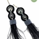 Oryginalne długie kolczyki sutasz/soutache  - Długie kolczyki