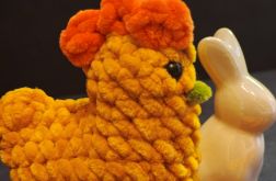 Kurka szydełkowa handmade maskotka dekoracja wielkanocna 12 cm