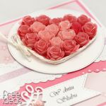 Kartka ślubna serce z róż KS140 - różane serce