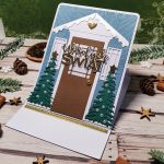 Kartka świąteczna - drzwi 2 - Kartka stojąca