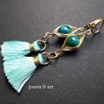 zielone kolczyki z chwostem - 