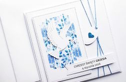 Kartka z gołębicą na Chrzest personalizowana
