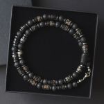 Naszyjnik męski lawa turmalin jaspis ltj55 - 