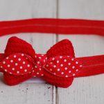 Opaska niemowlęca - Kokardka na czerwono - 