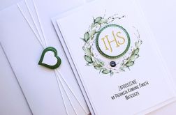 Zaproszenie komunijne handmade z Hostią
