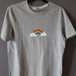 Koszulka ręcznie malowana tęcza vintage - T-shirt unisex