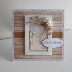 Kartka Na Ślub Para Młoda w ramce