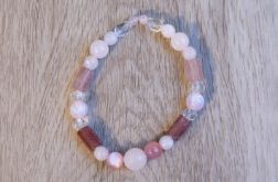 bransoletka kwarc różowy i truskawkowy