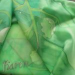Konwalie, ręcznie malowana chusta jedwabna - Konwalie, ręcznie malowana jedwabna chusta