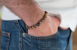 Bransoletka męska jaspis hematyt 99