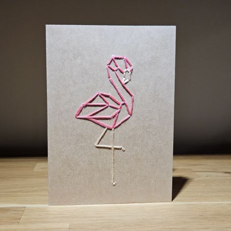 Kartka okolicznościowa - haftowana - flaming