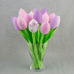 Tulipany, kwiaty z materiału liliowe - Bukiet tulipanów