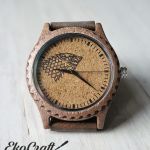 Drewniany zegarek na bransolecie GRA O TRON - stark 4