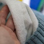 Mały plecak worek z niebieskiego sztruksu - 