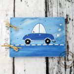 Album na zdjęcia mały samochód - malowany drewniany album
