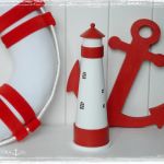 Latarnia morska - dekoracja marynistyczna (czerwona) - 