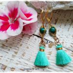 zielone kolczyki z chwostem - 