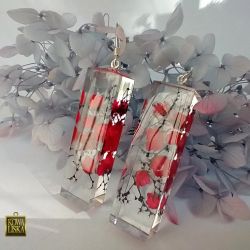 Dziki Sad XVIII - kolczyki z żywicy i srebra