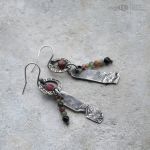 Srebro z kolorami ziemi 02 - srebrne kolczyki