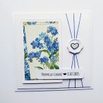 Kartka ślubna wyjątkowa z niezapominajkami  - Kartka na ślub z niezapominajkami