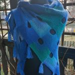 Niebiesko turkusowa chusta na drutach - chusta na drutach