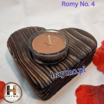 Świecznik serce Shou Sugi Ban brąz Romy No. 4 - 