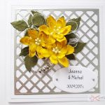 Kartka MŁODEJ PARZE z żółtymi kwiatami - Pamiątka Ślubu z żółtymi kwiatami