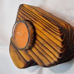 Świecznik drewniany świerk Shou Sugi Ban karmel, Romy No. 18 - 