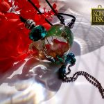 Trzy życzenia - długi wisior z żywicy - 