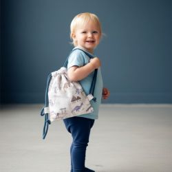 Mini workoplecak z weluru w dinozaury I
