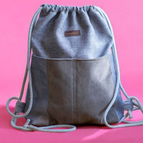 Szary plecak z kieszeniami plecionka