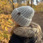 Wełniana czapka z wywinięciem - szara - Gruba wełniana czapka oversize z bardzo szerokim wywinięciem