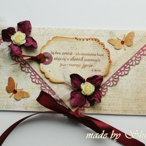 Kopertówka z okazji ślubu-  ' rubinowe motyle