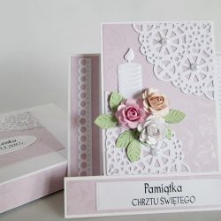 Kartka PAMIĄTKA CHRZTU ze świecą Kartka PAMIĄTKA CHRZTU ze świecą