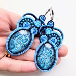 Blue Paisley kolczyki sutasz - 